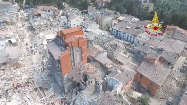 Amatrice: Drohnenvideo zeigt Zerstörung nach Erdbeben